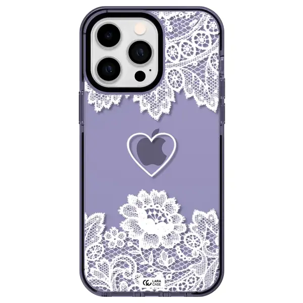 Mandala Heart Apple iPhone 14 pro max impact Lilac Case