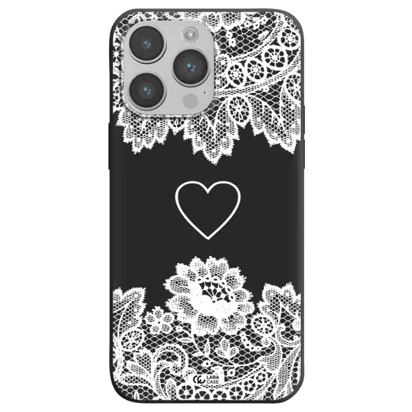 Mandala Heart Apple iPhone 14 pro Silicone black Case