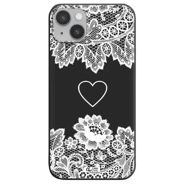 Mandala Heart Apple iPhone 14 Silicone black Case