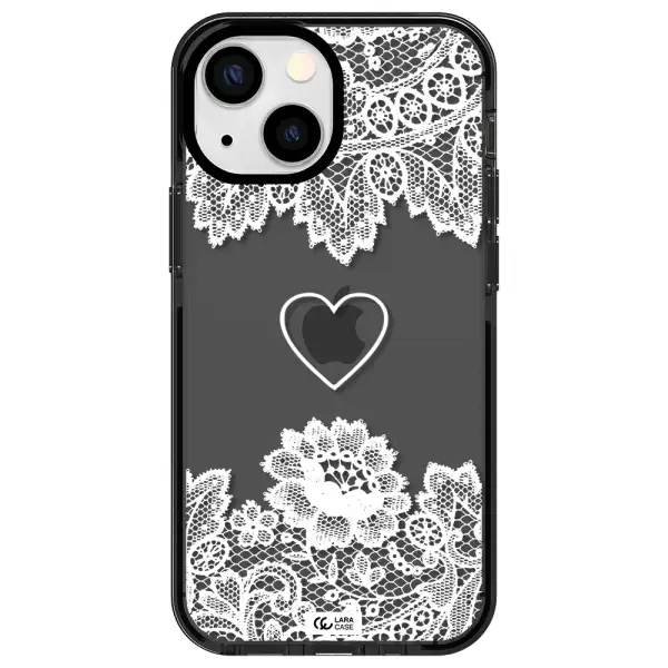 Mandala Heart Apple iPhone 15 impact Smoke Black Case