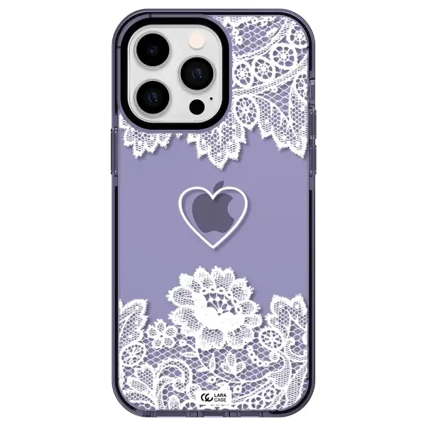 Mandala Heart Apple iPhone 15 Pro impact Lilac Case