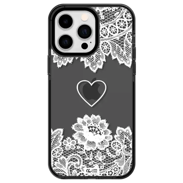 Mandala Heart Apple iPhone 15 Pro Max impact Smoke Black Case