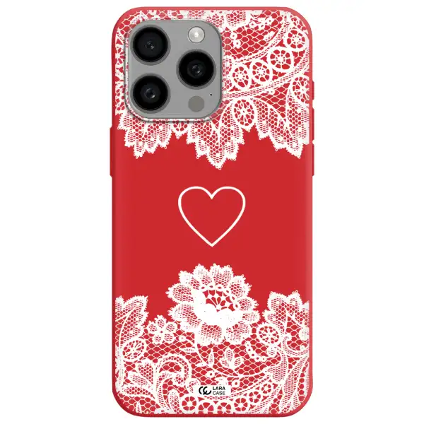 Mandala Heart Apple Iphone 15 Pro Max Silicone Imperial Red Case