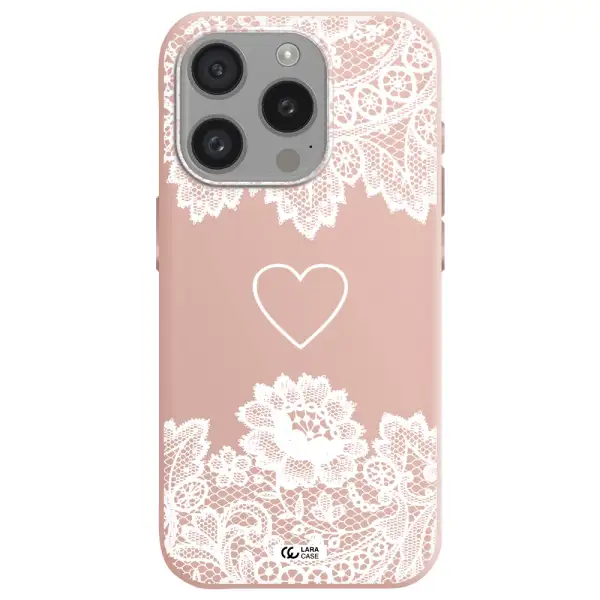 Mandala Heart Apple Iphone 15 Pro Silicone Pastel Pink Case