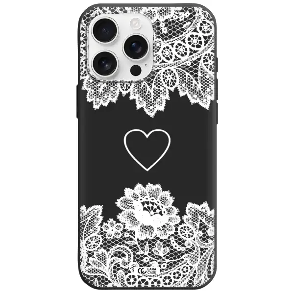 Mandala Heart Apple Iphone 16 Pro Max Silicone Black Case