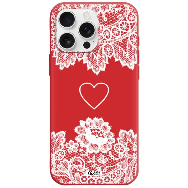 Mandala Heart Apple Iphone 16 Pro Max Silicone Imperial Red Case