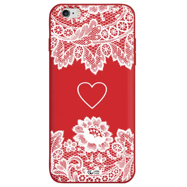 Mandala Heart Apple iPhone 6 plus Silicone Imperial Red Case