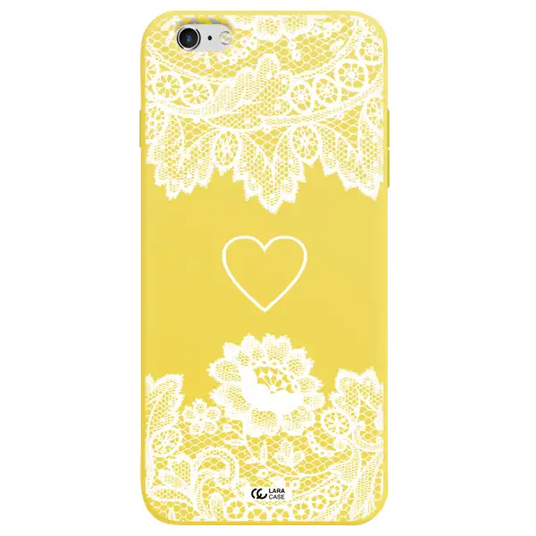 Mandala Heart Apple iPhone 6 s plus Silicone canary yellow Case