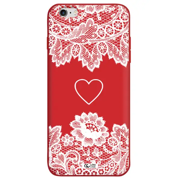 Mandala Heart Apple iPhone 6 s plus Silicone Imperial Red Case