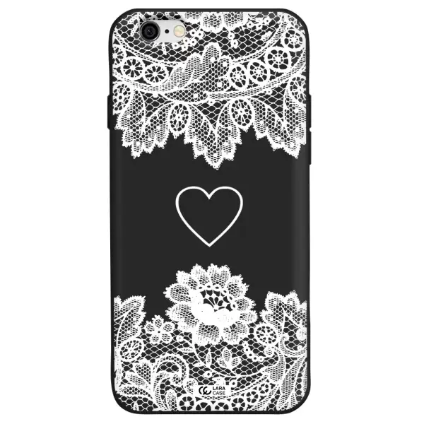 Mandala Heart Apple iPhone 6 Silicone black Case