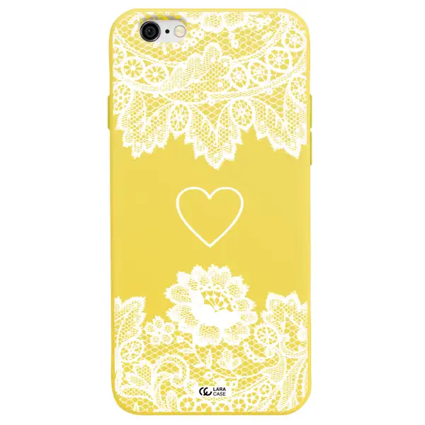 Mandala Heart Apple iPhone 6 Silicone canary yellow Case