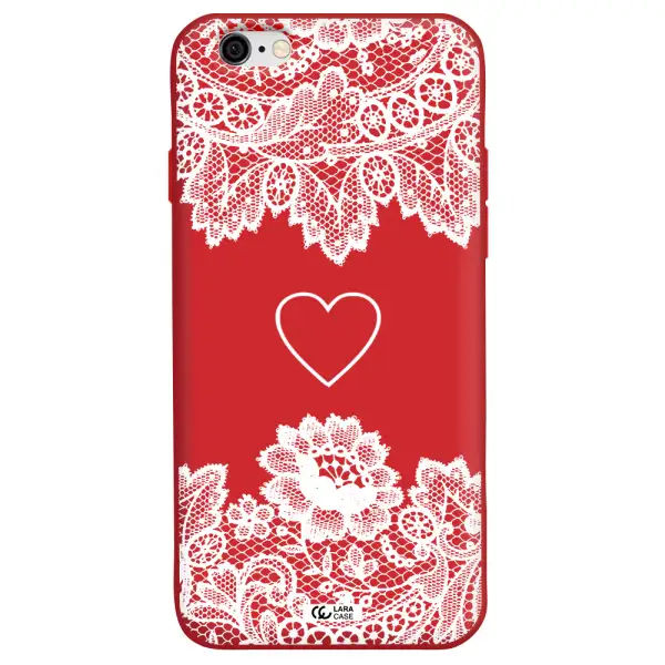 Mandala Heart Apple iPhone 6 Silicone Imperial Red Case