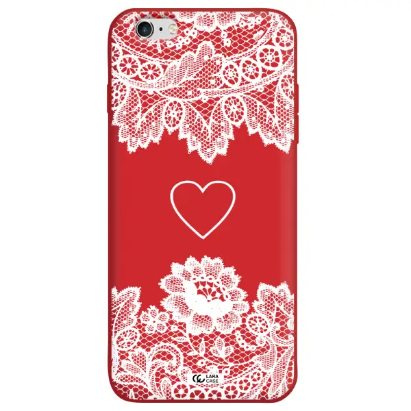 Mandala Heart Apple iPhone 6S Silicone Imperial Red Case