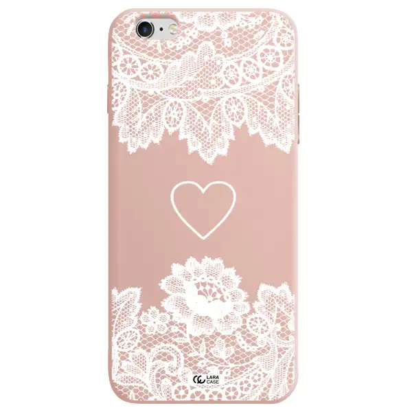 Mandala Heart Apple iPhone 6S Silicone pastel pink Case