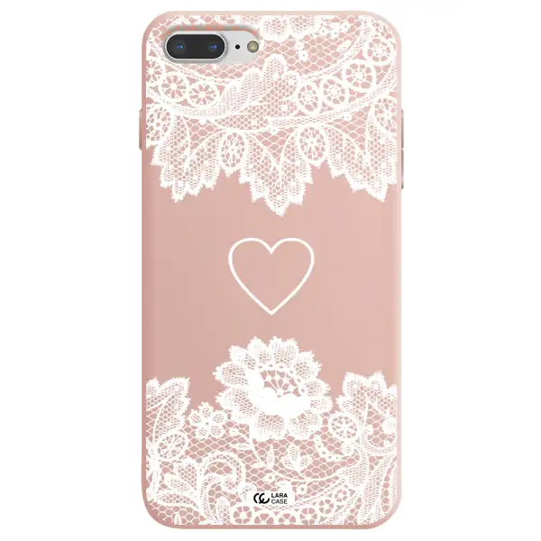 Mandala Heart Apple iPhone 7 plus Silicone pastel pink Case