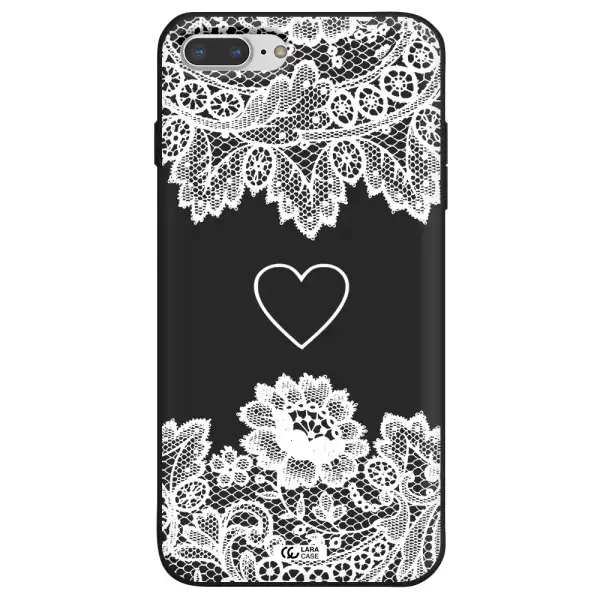Mandala Heart Apple iPhone 8 plus Silicone black Case