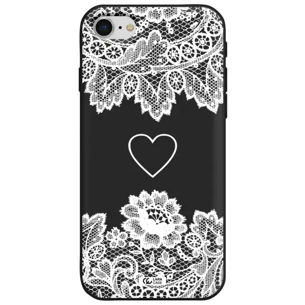 Mandala Heart Apple iPhone se 2020 Silicone black Case