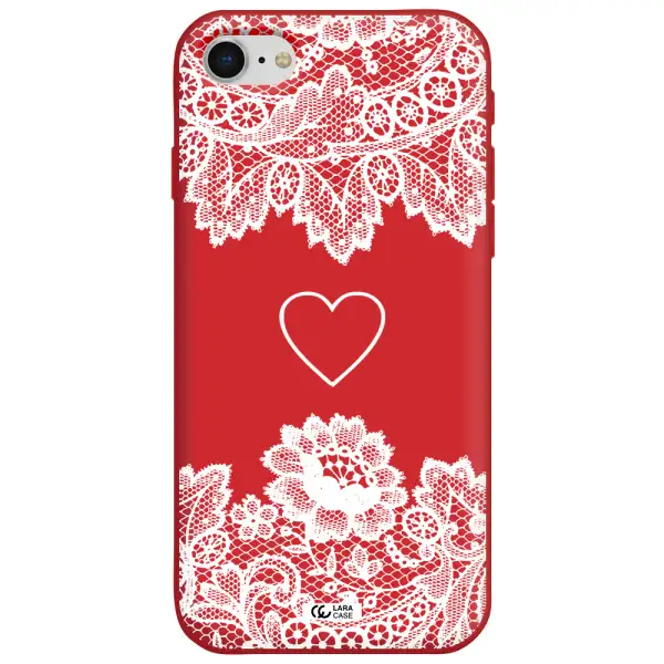 Mandala Heart Apple iPhone se 2020 Silicone Imperial Red Case