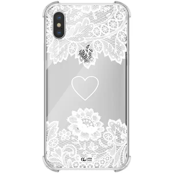 Mandala Heart Apple iPhone X Clear PC Case