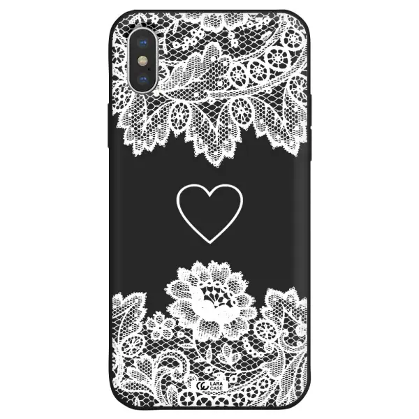 Mandala Heart Apple iPhone X Silicone black Case
