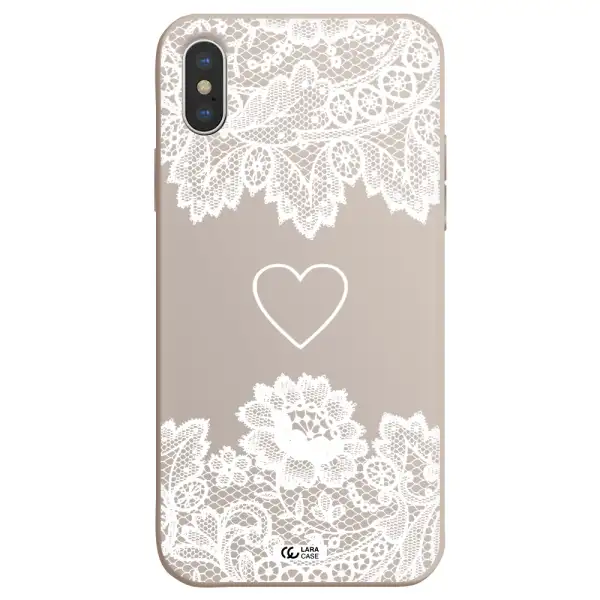 Mandala Heart Apple iPhone X Silicone Stone Case