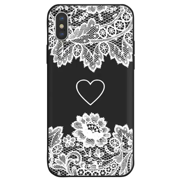 Mandala Heart Apple iPhone XS Silicone black Case