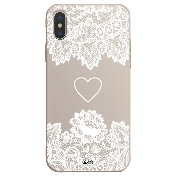 Mandala Heart Apple iPhone XS Silicone Stone Case