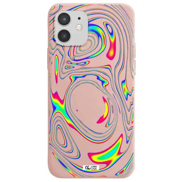 High Vibes Apple iPhone 12 Silicone pastel pink Case