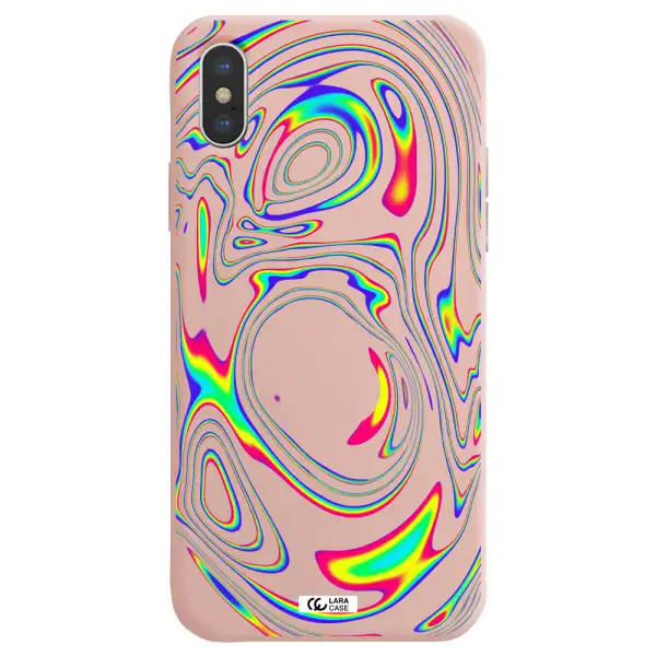 High Vibes Apple iPhone X Silicone pastel pink Case