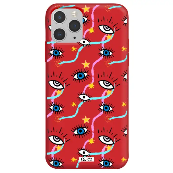 Eye And Ribbon Apple iPhone 11 pro max Silicone Imperial Red Case