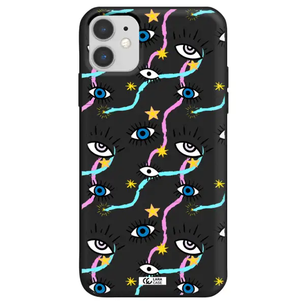 Eye And Ribbon Apple iPhone 11 Silicone black Case