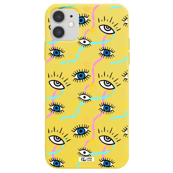 Eye And Ribbon Apple iPhone 11 Silicone canary yellow Case