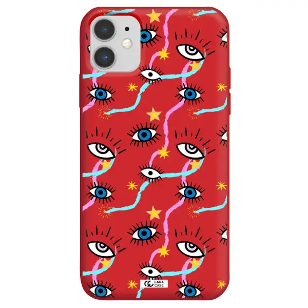 Eye And Ribbon Apple iPhone 11 Silicone Imperial Red Case