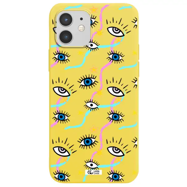 Eye And Ribbon Apple iPhone 12 mini Silicone canary yellow Case