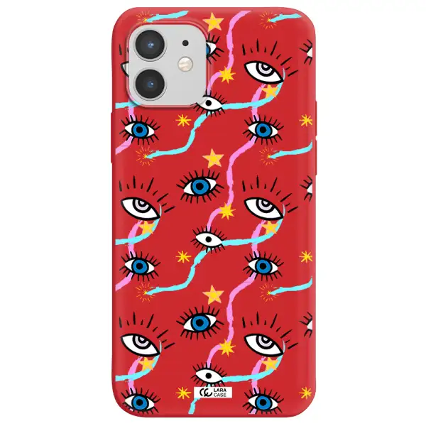 Eye And Ribbon Apple iPhone 12 mini Silicone Imperial Red Case
