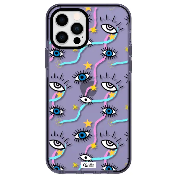 Eye And Ribbon Apple iPhone 12 pro impact Lilac Case