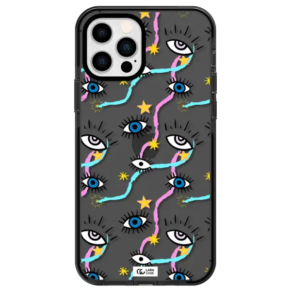 Eye And Ribbon Apple iPhone 12 pro impact Smoke Black Case