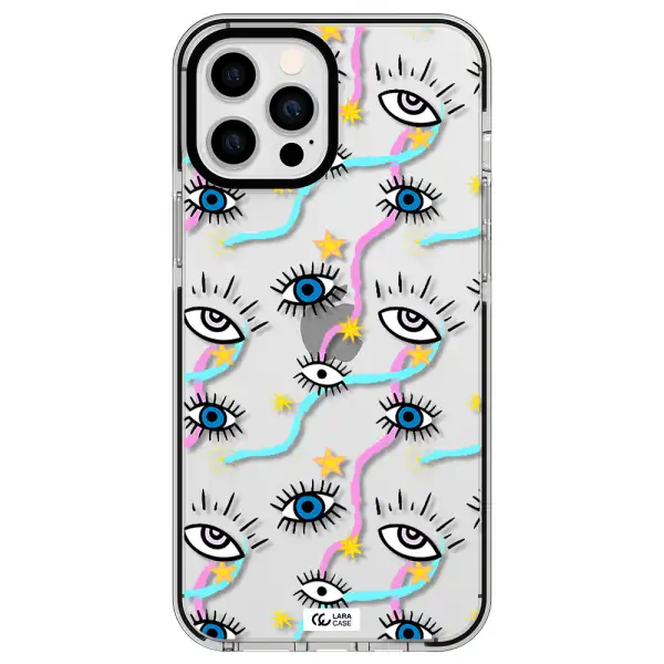 Eye And Ribbon Apple iPhone 12 pro max impact black border Case