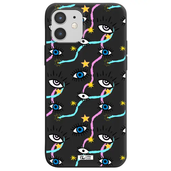 Eye And Ribbon Apple iPhone 12 Silicone black Case