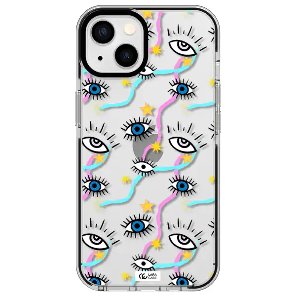 Eye And Ribbon Apple iPhone 13 impact black border Case