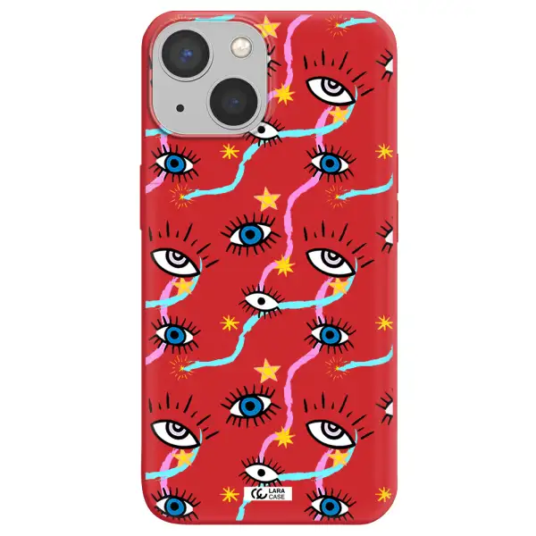 Eye And Ribbon Apple iPhone 13 mini Silicone Imperial Red Case