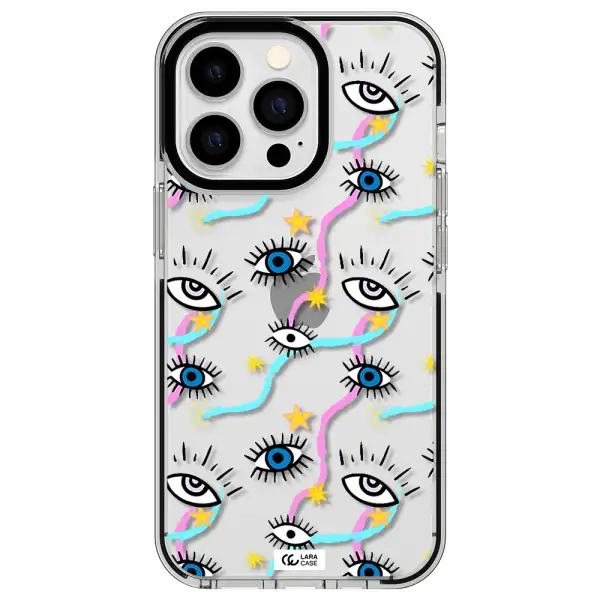 Eye And Ribbon Apple iPhone 13 Pro impact black border Case