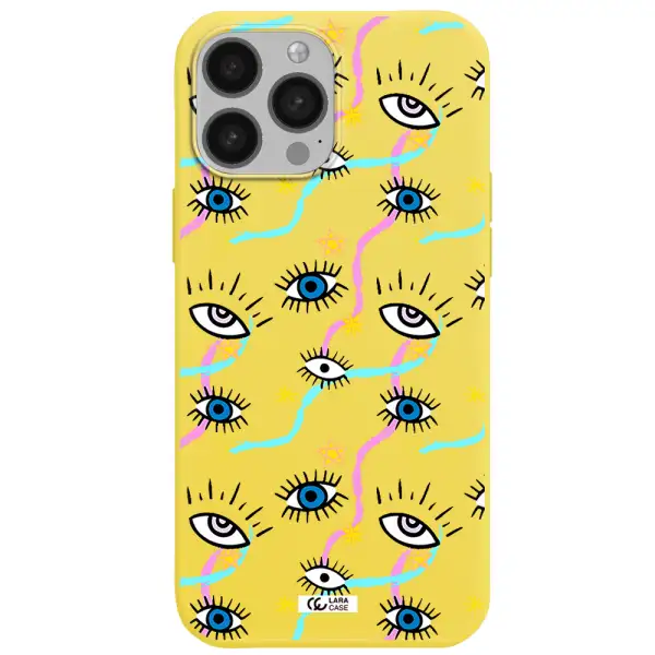 Eye And Ribbon Apple iPhone 13 Pro Silicone canary yellow Case