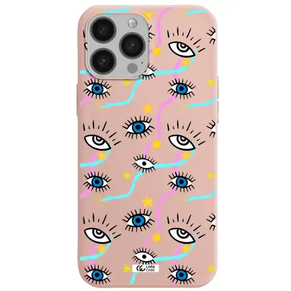 Eye And Ribbon Apple iPhone 13 Pro Silicone pastel pink Case