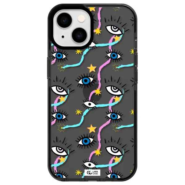 Eye And Ribbon Apple iPhone 14 impact Smoke Black Case