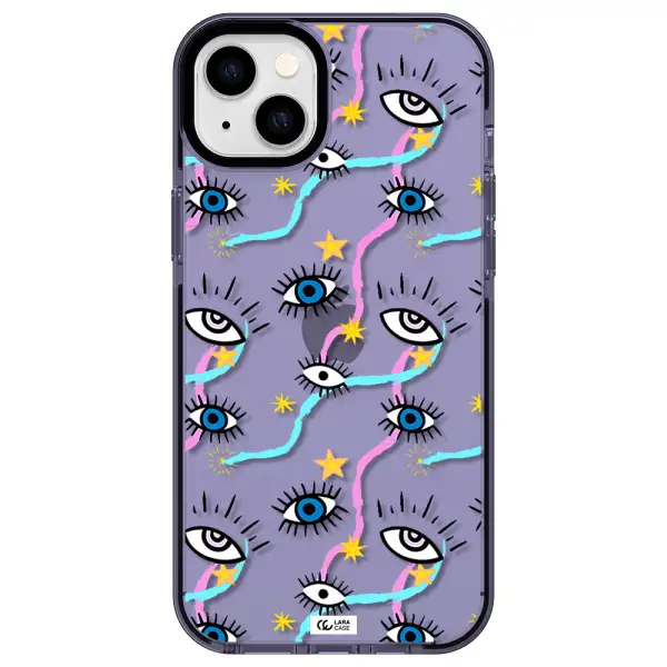 Eye And Ribbon Apple iPhone 14 plus impact Lilac Case