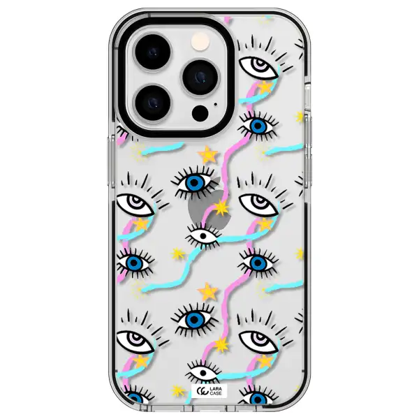 Eye And Ribbon Apple iPhone 14 pro impact black border Case