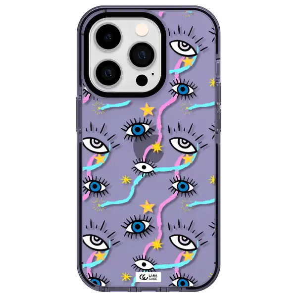 Eye And Ribbon Apple iPhone 14 pro impact Lilac Case