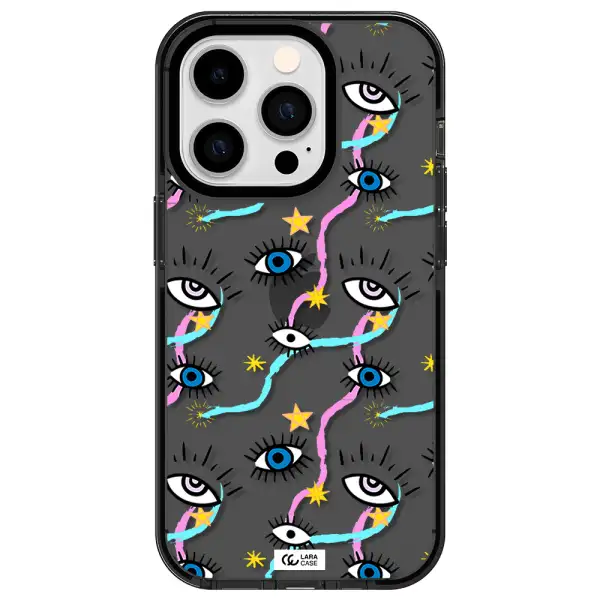 Eye And Ribbon Apple iPhone 14 pro impact Smoke Black Case