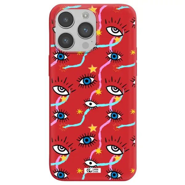 Eye And Ribbon Apple iPhone 14 pro Silicone Imperial Red Case